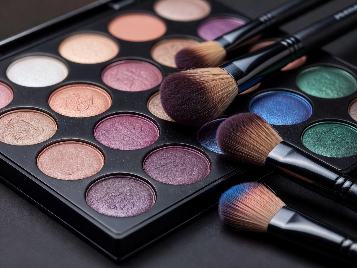 Beautiful eyeshadow colors with blending brush details